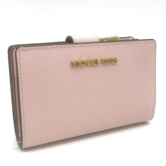 Michael Kors Medium Bifold Zip Chain Wallet Powder Blush (NWT) - Picture 1 of 8